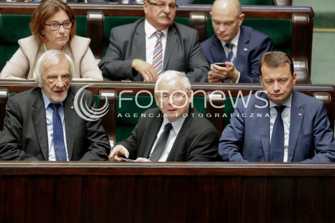  22.09.2016 WARSZAWA SEJM<br />POSIEDZENIE SEJMU RP<br />N/Z JAROSLAW KACZYNSKI MARIUSZ BLASZCZAK RYSZARD TERLECKI <br /> 