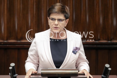  22.09.2016 WARSZAWA SEJM<br />POSIEDZENIE SEJMU RP<br />N/Z PREMIER BEATA SZYDLO <br /> 