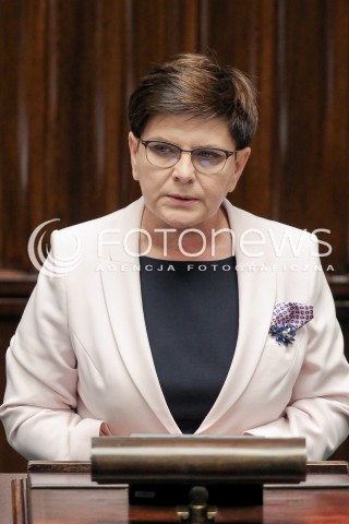  22.09.2016 WARSZAWA SEJM<br />POSIEDZENIE SEJMU RP<br />N/Z PREMIER BEATA SZYDLO <br /> 