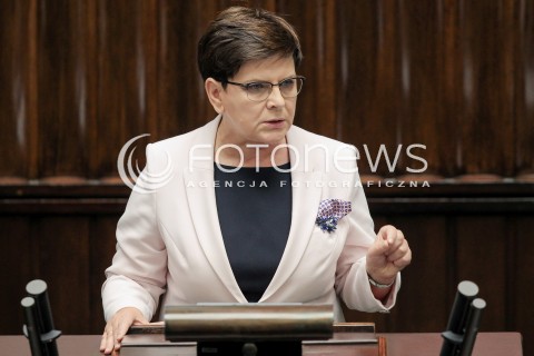  22.09.2016 WARSZAWA SEJM<br />POSIEDZENIE SEJMU RP<br />N/Z PREMIER BEATA SZYDLO <br /> 