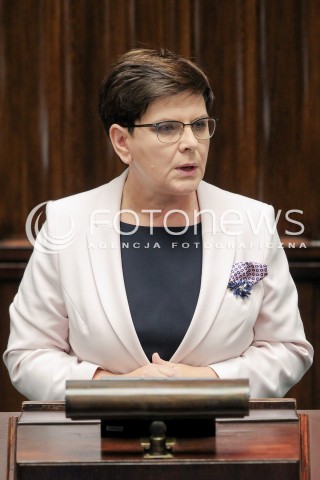  22.09.2016 WARSZAWA SEJM<br />POSIEDZENIE SEJMU RP<br />N/Z PREMIER BEATA SZYDLO <br /> 