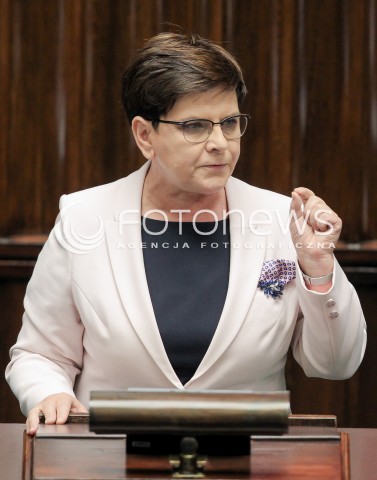  22.09.2016 WARSZAWA SEJM<br />POSIEDZENIE SEJMU RP<br />N/Z PREMIER BEATA SZYDLO <br /> 