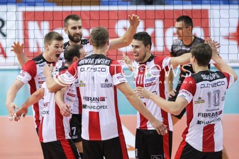  23.09.2016 RZESZOW <br />SIATKOWKA SEZON 2016/2017 MEN VOLLEYBALL <br />MECZ TOWARZYSKI<br />MECZ ASSECO RESOVIA RZESZOW - JASTRZEBSKI WEGIEL <br />N/Z MARCIN MOZDZONEK JOHN GORDON PERRIN FABIAN DRZYZGA PIOTR NOWAKOWSKI JOCHEN SCHOPS RADOSC EMOCJE <br /> 