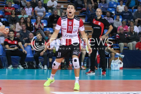  23.09.2016 RZESZOW <br />SIATKOWKA SEZON 2016/2017 MEN VOLLEYBALL <br />MECZ TOWARZYSKI<br />MECZ ASSECO RESOVIA RZESZOW - JASTRZEBSKI WEGIEL <br />N/Z FABIAN DRZYZGA RADOSC EMOCJE SYLWETKA <br /> 