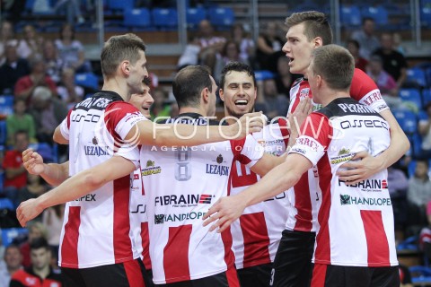  23.09.2016 RZESZOW <br />SIATKOWKA SEZON 2016/2017 MEN VOLLEYBALL <br />MECZ TOWARZYSKI<br />MECZ ASSECO RESOVIA RZESZOW - JASTRZEBSKI WEGIEL <br />N/Z FABIAN DRZYZGA BARTLOMIEJ LEMANSKI JOHN GORDON PERRIN PIOTR NOWAKOWSKI RADOSC EMOCJE <br /> 