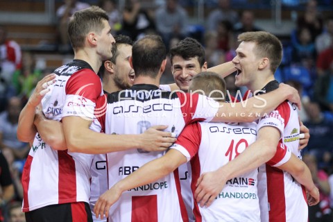  23.09.2016 RZESZOW <br />SIATKOWKA SEZON 2016/2017 MEN VOLLEYBALL <br />MECZ TOWARZYSKI<br />MECZ ASSECO RESOVIA RZESZOW - JASTRZEBSKI WEGIEL <br />N/Z JOHN GORDON PERRIN THIBAULT ROSSARD PIOTR NOWAKOWSKI MARKO IVOVIC RADOSC EMOCJE <br /> 