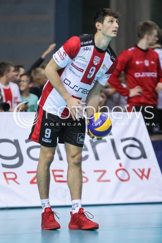  23.09.2016 RZESZOW <br />SIATKOWKA SEZON 2016/2017 MEN VOLLEYBALL <br />MECZ TOWARZYSKI<br />MECZ ASSECO RESOVIA RZESZOW - JASTRZEBSKI WEGIEL <br />N/Z THIBAULT ROSSARD SYLWETKA <br /> 