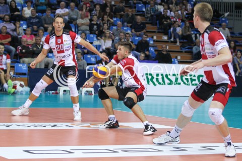  23.09.2016 RZESZOW <br />SIATKOWKA SEZON 2016/2017 MEN VOLLEYBALL <br />MECZ TOWARZYSKI<br />MECZ ASSECO RESOVIA RZESZOW - JASTRZEBSKI WEGIEL <br />N/Z MATEUSZ MASLOWSKI FREDERIC WINTERS DOMINIK DEPOWSKI <br /> 