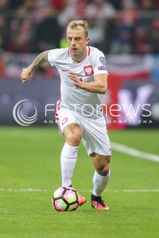  08.10.2016 WARSZAWA PILKA NOZNA <br />FOOTBALL POLISH ELIMINACJE MS 2018<br />MECZ POLSKA - DANIA NA STADIONIE NARODOWYM<br />N/Z KAMIL GROSICKI SYLWETKA<br /> 