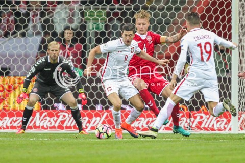  08.10.2016 WARSZAWA PILKA NOZNA <br />FOOTBALL POLISH ELIMINACJE MS 2018<br />MECZ POLSKA - DANIA NA STADIONIE NARODOWYM<br />N/Z ROBERT LEWANDOWSKI  <br /> 