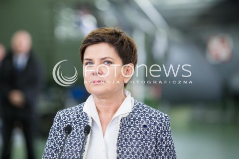 11.10.2016 LODZ<br />WIZYTA PREMIER BEATY SZYDLO W LODZKICH WOJSKOWYCH ZAKLADACH LOTNICZYCH<br />N/Z BEATA SZYDLO<br /> 