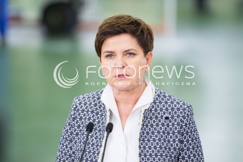  11.10.2016 LODZ<br />WIZYTA PREMIER BEATY SZYDLO W LODZKICH WOJSKOWYCH ZAKLADACH LOTNICZYCH<br />N/Z BEATA SZYDLO<br /> 