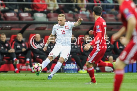  11.10.2016 WARSZAWA PILKA NOZNA <br />FOOTBALL POLISH ELIMINACJE MS 2018<br />MECZ POLSKA - ARMENIA NA STADIONIE NARODOWYM<br />N/Z KAMIL GLIK <br /> 