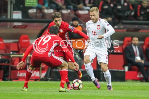  11.10.2016 WARSZAWA PILKA NOZNA <br />FOOTBALL POLISH ELIMINACJE MS 2018<br />MECZ POLSKA - ARMENIA NA STADIONIE NARODOWYM<br />N/Z JAKUB BLASZCZYKOWSKI <br /> 