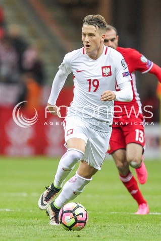  11.10.2016 WARSZAWA PILKA NOZNA <br />FOOTBALL POLISH ELIMINACJE MS 2018<br />MECZ POLSKA - ARMENIA NA STADIONIE NARODOWYM<br />N/Z PIOTR ZIELINSKI <br /> 