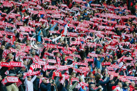  11.10.2016 WARSZAWA PILKA NOZNA <br />FOOTBALL POLISH ELIMINACJE MS 2018<br />MECZ POLSKA - ARMENIA NA STADIONIE NARODOWYM<br />N/Z POLSCY KIBICE DOPING EMOCJE SZALIKI<br /> 