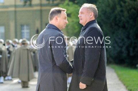  14.10.2016 LANCUT<br />SPOTKANIE PREZYDENTOW PANSTW GRUPY WYSZEHRADZKIEJ NA ZAMKU W LANCUCIE <br />N/Z PREZYDENT RP ANDRZEJ DUDA I PREZYDENT SLOWACJI ANDREJ KISKA <br /> 