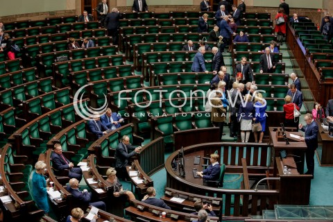  20.10.2016 WARSZAWA SEJM<br />POSIEDZENIE SEJMU RP<br />N/Z JAROSLAW KACZYNSKI PUSTA SALA OBRAD<br /> 