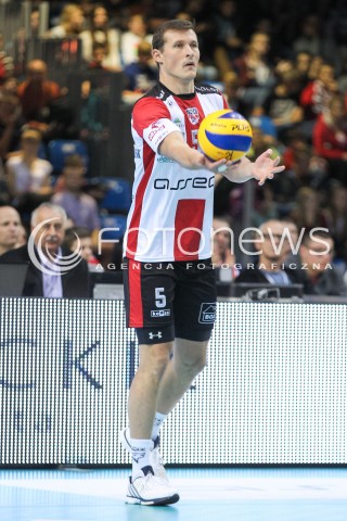  21.10.2016 RZESZOW<br />SIATKOWKA PLUSLIGA 2016/2017 MEN VOLLEYBALL POLAND POLISH PLUS LIGA LEAGUE SEASON 2016/2017<br />MECZ ASSECO RESOVIA RZESZOW - LOTOS TREFL GDANSK <br />N/Z LUKAS TICHACEK SYLWETKA <br /> 