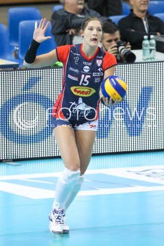  23.10.2016 RZESZOW<br />SIATKOWKA ORLEN LIGA 2016/2017 WOMEN VOLLEYBALL POLAND POLISH ORLENLIGA LEAGUE SEASON 2016/2017<br />MECZ DEVELOPRES SKYRES RZESZOW - BUDOWLANI LODZ <br />N/Z KAJA GROBELNA SYLWETKA <br /> 