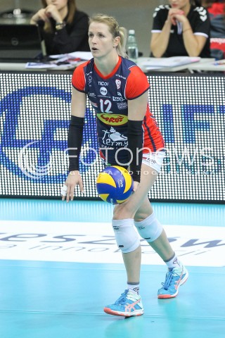  23.10.2016 RZESZOW<br />SIATKOWKA ORLEN LIGA 2016/2017 WOMEN VOLLEYBALL POLAND POLISH ORLENLIGA LEAGUE SEASON 2016/2017<br />MECZ DEVELOPRES SKYRES RZESZOW - BUDOWLANI LODZ <br />N/Z HEIKE BEIER SYLWETKA <br /> 