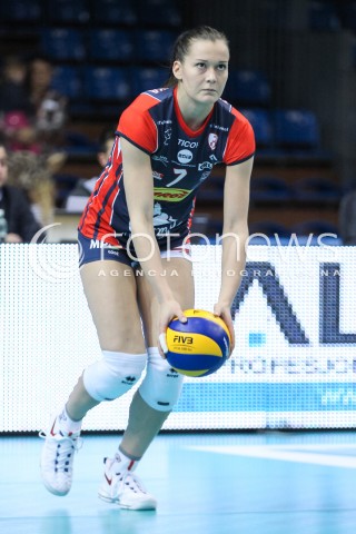  23.10.2016 RZESZOW<br />SIATKOWKA ORLEN LIGA 2016/2017 WOMEN VOLLEYBALL POLAND POLISH ORLENLIGA LEAGUE SEASON 2016/2017<br />MECZ DEVELOPRES SKYRES RZESZOW - BUDOWLANI LODZ <br />N/Z JULIA TWARDOWSKA SYLWETKA <br /> 