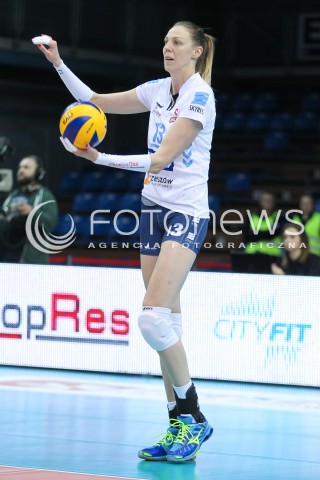  23.10.2016 RZESZOW<br />SIATKOWKA ORLEN LIGA 2016/2017 WOMEN VOLLEYBALL POLAND POLISH ORLENLIGA LEAGUE SEASON 2016/2017<br />MECZ DEVELOPRES SKYRES RZESZOW - BUDOWLANI LODZ <br />N/Z KATARZYNA MROZ SYLWETKA <br /> 