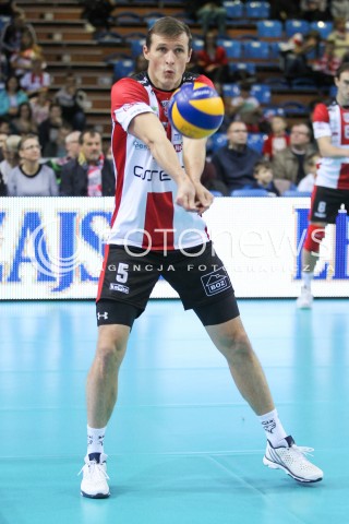  30.10.2016 RZESZOW<br />SIATKOWKA PLUSLIGA 2016/2017 MEN VOLLEYBALL POLAND POLISH PLUS LIGA LEAGUE SEASON 2016/2017<br />MECZ ASSECO RESOVIA RZESZOW - CERRAD CZARNI RADOM <br />N/Z LUKAS TICHACEK SYLWETKA <br /> 