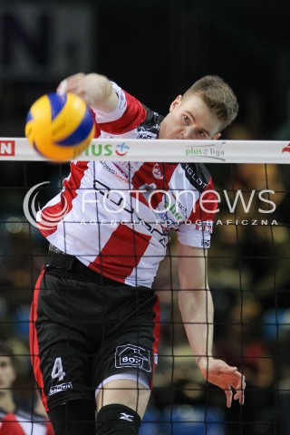  30.10.2016 RZESZOW<br />SIATKOWKA PLUSLIGA 2016/2017 MEN VOLLEYBALL POLAND POLISH PLUS LIGA LEAGUE SEASON 2016/2017<br />MECZ ASSECO RESOVIA RZESZOW - CERRAD CZARNI RADOM <br />N/Z JOHN GORDON PERRIN SYLWETKA ATAK <br /> 