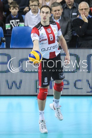  30.10.2016 RZESZOW<br />SIATKOWKA PLUSLIGA 2016/2017 MEN VOLLEYBALL POLAND POLISH PLUS LIGA LEAGUE SEASON 2016/2017<br />MECZ ASSECO RESOVIA RZESZOW - CERRAD CZARNI RADOM <br />N/Z MARKO IVOVIC SYLWETKA <br /> 