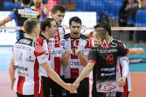  30.10.2016 RZESZOW<br />SIATKOWKA PLUSLIGA 2016/2017 MEN VOLLEYBALL POLAND POLISH PLUS LIGA LEAGUE SEASON 2016/2017<br />MECZ ASSECO RESOVIA RZESZOW - CERRAD CZARNI RADOM <br />N/Z FABIAN DRZYZGA PIOTR NOWAKOWSKI MARKO IVOVIC DAMIAN WOJTASZEK JOHN GORDON PERRIN RADOSC EMOCJE <br /> 