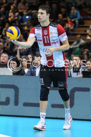  30.10.2016 RZESZOW<br />SIATKOWKA PLUSLIGA 2016/2017 MEN VOLLEYBALL POLAND POLISH PLUS LIGA LEAGUE SEASON 2016/2017<br />MECZ ASSECO RESOVIA RZESZOW - CERRAD CZARNI RADOM <br />N/Z FABIAN DRZYZGA SYLWETKA <br /> 