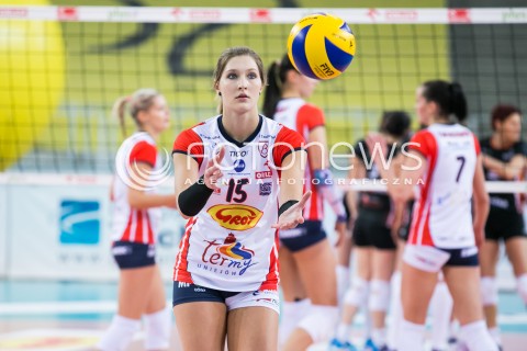  31.10.2016 LODZ SIATKOWKA <br />
ORLEN LIGA  SEZON 2016/2017 <br />
BEEF MASTER BUDOWLANI LODZ - KSZO OSTROWIEC SWIETOKRZYSKI<br />
N/Z KAJA GROBELNA SYLWETKA<br />
 