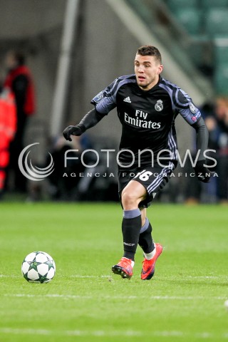  02.11.2016 WARSZAWA PILKA NOZNA STADION LEGII<br />FOOTBALL RUNDA ELIMINACJI UEFA CHAMPIONS LEAGUE<br />MECZ LEGIA WARSZAWA - REAL MADRYT<br />N/Z MATEO KOVACIC <br /> 