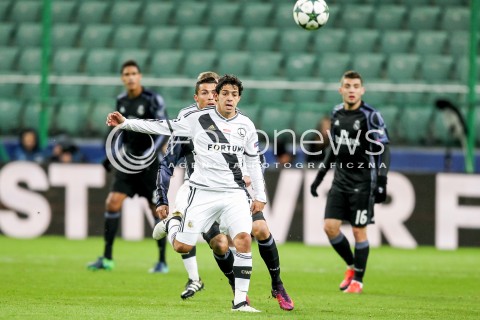  02.11.2016 WARSZAWA PILKA NOZNA STADION LEGII<br />FOOTBALL RUNDA ELIMINACJI UEFA CHAMPIONS LEAGUE<br />MECZ LEGIA WARSZAWA - REAL MADRYT<br />N/Z GUILHERME MARQUES <br /> 