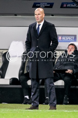  02.11.2016 WARSZAWA PILKA NOZNA STADION LEGII<br />FOOTBALL RUNDA ELIMINACJI UEFA CHAMPIONS LEAGUE<br />MECZ LEGIA WARSZAWA - REAL MADRYT<br />N/Z ZINEDINE ZIDANE - TRENER REAL MADRYT ( HEAD COACH ) <br /> 