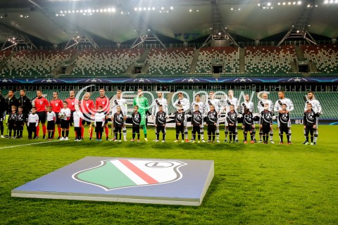  02.11.2016 WARSZAWA PILKA NOZNA STADION LEGII<br />FOOTBALL RUNDA ELIMINACJI UEFA CHAMPIONS LEAGUE<br />MECZ LEGIA WARSZAWA - REAL MADRYT<br />N/Z DRUZYNA LEGII WARSZAWA<br /> 