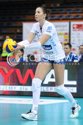  06.11.2016 RZESZOW<br />SIATKOWKA ORLEN LIGA 2016/2017 WOMEN VOLLEYBALL POLAND POLISH ORLENLIGA LEAGUE SEASON 2016/2017<br />MECZ DEVELOPRES SKYRES RZESZOW - CHEMIK POLICE <br />N/Z KLAUDIA KACZOROWSKA SYLWETKA <br /> 