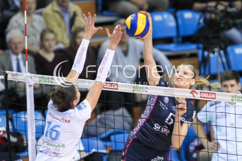  06.11.2016 RZESZOW<br />SIATKOWKA ORLEN LIGA 2016/2017 WOMEN VOLLEYBALL POLAND POLISH ORLENLIGA LEAGUE SEASON 2016/2017<br />MECZ DEVELOPRES SKYRES RZESZOW - CHEMIK POLICE <br />N/Z AGNIESZKA BEDNAREK KASZA <br /> 