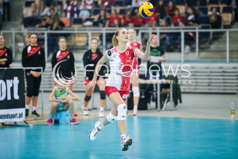  07.11.2016 LODZ SIATKOWKA <br />
ORLEN LIGA  SEZON 2016/2017 <br />
BEEF MASTER BUDOWLANI LODZ - LKS COMMERCECON<br />
N/Z KATARZYNA SIELICKA SYLWETKA<br />
 