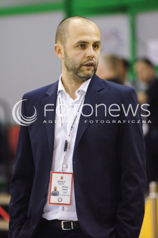  07.11.2016 KROSNO <br />KOSZYKOWKA TAURON BASKET LIGA PLK 2016/2017 <br />MEN BASKETBALL POLAND POLISH BASKETLIGA LEAGUE SEASON 2016/2017 <br />MECZ MIASTO SZKLA KROSNO - PGE TUROW ZGORZELEC<br />N/Z MICHAL BARAN - I TRENER ( HEAD COACH ) SYLWETKA <br /> 