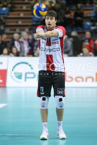  12.11.2016 RZESZOW<br />SIATKOWKA PLUSLIGA 2016/2017 MEN VOLLEYBALL POLAND POLISH PLUS LIGA LEAGUE SEASON 2016/2017<br />MECZ ASSECO RESOVIA RZESZOW - GKS KATOWICE <br />N/Z FABIAN DRZYZGA SYLWETKA <br /> 