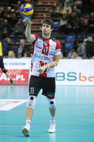  12.11.2016 RZESZOW<br />SIATKOWKA PLUSLIGA 2016/2017 MEN VOLLEYBALL POLAND POLISH PLUS LIGA LEAGUE SEASON 2016/2017<br />MECZ ASSECO RESOVIA RZESZOW - GKS KATOWICE <br />N/Z FABIAN DRZYZGA SYLWETKA <br /> 
