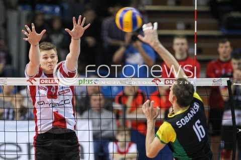  12.11.2016 RZESZOW<br />SIATKOWKA PLUSLIGA 2016/2017 MEN VOLLEYBALL POLAND POLISH PLUS LIGA LEAGUE SEASON 2016/2017<br />MECZ ASSECO RESOVIA RZESZOW - GKS KATOWICE <br />N/Z JOHN GORDON PERRIN BLOK<br /> 