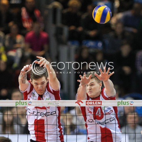  12.11.2016 RZESZOW<br />SIATKOWKA PLUSLIGA 2016/2017 MEN VOLLEYBALL POLAND POLISH PLUS LIGA LEAGUE SEASON 2016/2017<br />MECZ ASSECO RESOVIA RZESZOW - GKS KATOWICE <br />N/Z BARTLOMIEJ LEMANSKI JOHN GORDON PERRIN BLOK<br /> 