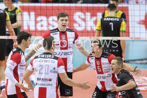  12.11.2016 RZESZOW<br />SIATKOWKA PLUSLIGA 2016/2017 MEN VOLLEYBALL POLAND POLISH PLUS LIGA LEAGUE SEASON 2016/2017<br />MECZ ASSECO RESOVIA RZESZOW - GKS KATOWICE <br />N/Z BARTLOMIEJ LEMANSKI LUKAS TICHACEK DAMIAN WOJTASZEK RADOSC EMOCJE <br /> 