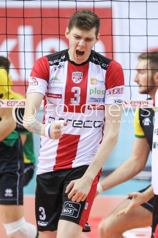  12.11.2016 RZESZOW<br />SIATKOWKA PLUSLIGA 2016/2017 MEN VOLLEYBALL POLAND POLISH PLUS LIGA LEAGUE SEASON 2016/2017<br />MECZ ASSECO RESOVIA RZESZOW - GKS KATOWICE <br />N/Z BARTLOMIEJ LEMANSKI SYLWETKA RADOSC EMOCJE <br /> 