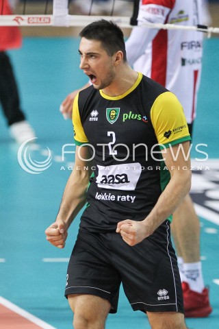  12.11.2016 RZESZOW<br />SIATKOWKA PLUSLIGA 2016/2017 MEN VOLLEYBALL POLAND POLISH PLUS LIGA LEAGUE SEASON 2016/2017<br />MECZ ASSECO RESOVIA RZESZOW - GKS KATOWICE <br />N/Z KAROL BUTRYN RADOSC EMOCJE SYLWETKA <br /> 