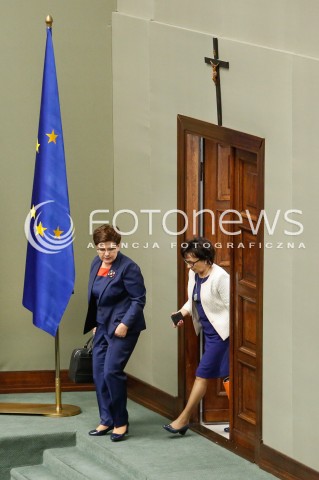  15.11.2016 WARSZAWA SEJM<br />POSIEDZENIE SEJMU RP<br />N/Z PREMIER BEATA SZYDLO ELZBIETA WITEK<br /> 