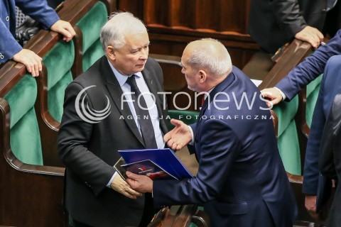  15.11.2016 WARSZAWA SEJM<br />POSIEDZENIE SEJMU RP<br />N/Z JAROSLAW KACZYNSKI I ANTONI MACIEREWICZ<br /> 